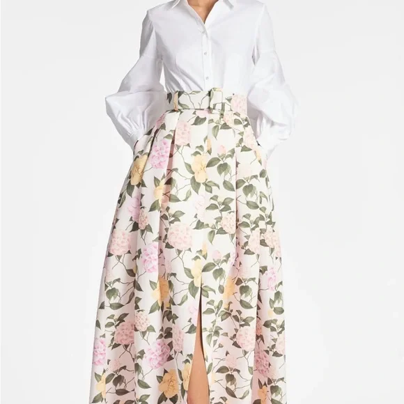 Sachin & Babi Florence Gown in White/Pink Lemonade Bouquet - Picture 2 of 4